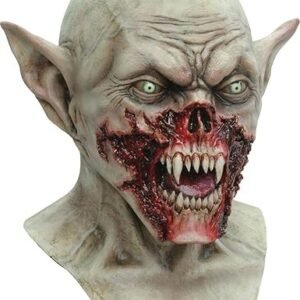 Hambre Ancestral: Máscara Kurten Vampírica de Látex – Horror Gótico Vintage para Adultos