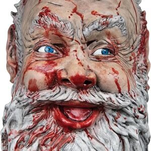Risas Sangrientas: Máscara Santa Malvado de Látex – Horror Navideño para Adultos